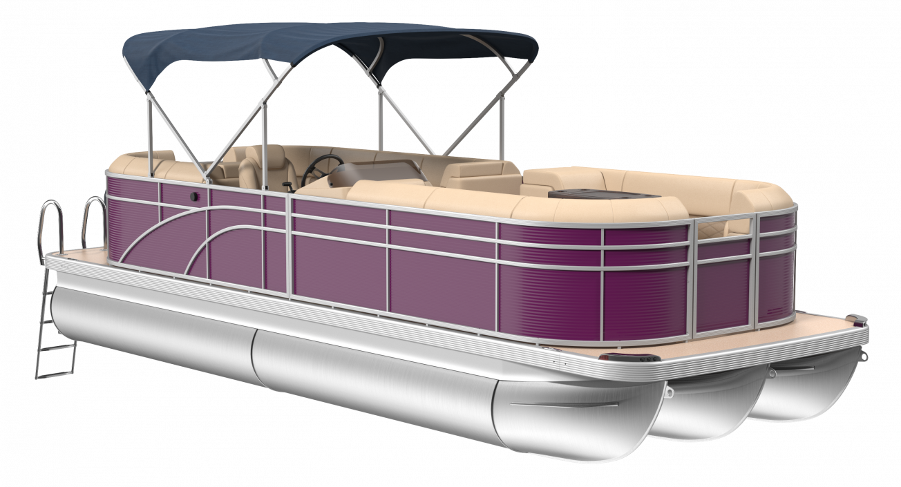 3D Trimaran Pontoon Boat