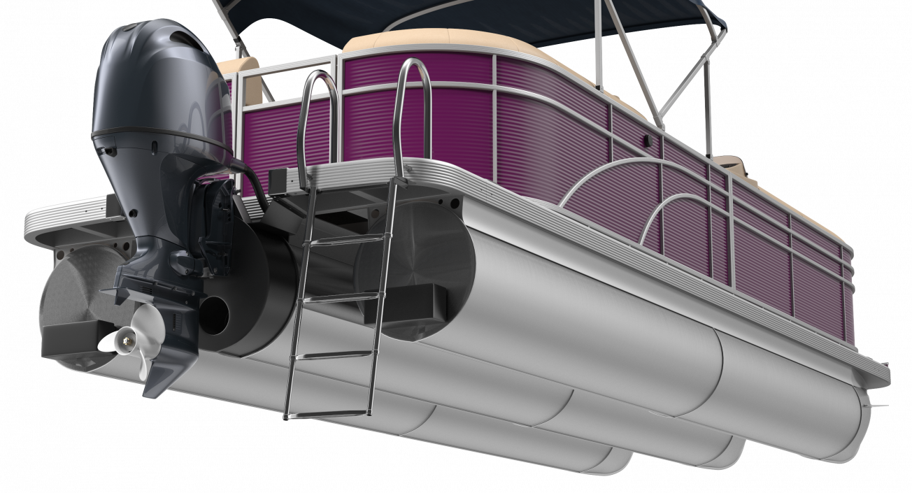 3D Trimaran Pontoon Boat