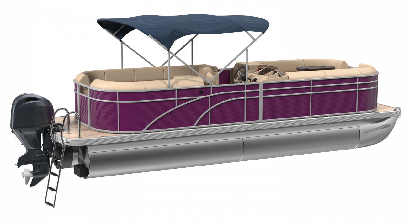 3D Trimaran Pontoon Boat