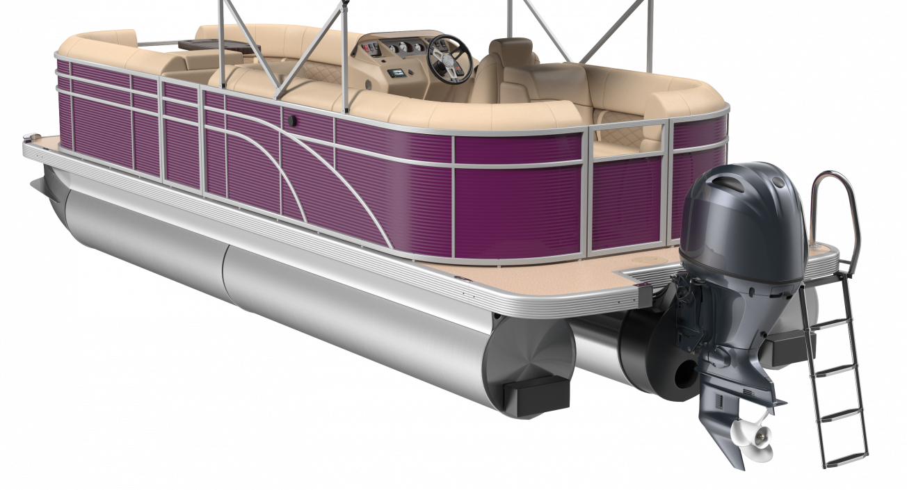 3D Trimaran Pontoon Boat