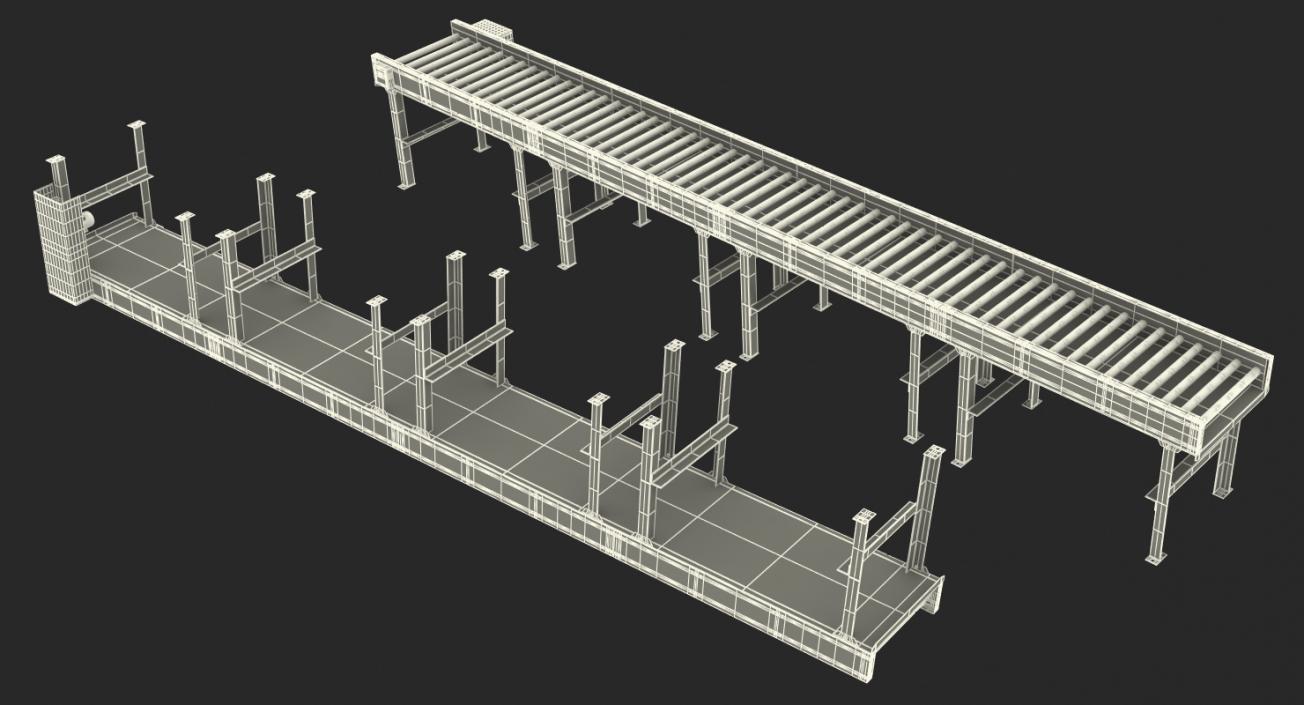 3D Horizontal Roller Conveyor Belt