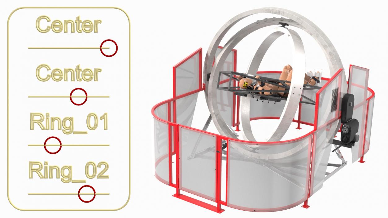 3D model Astronaut Training Simulator with Mannequin Rigged