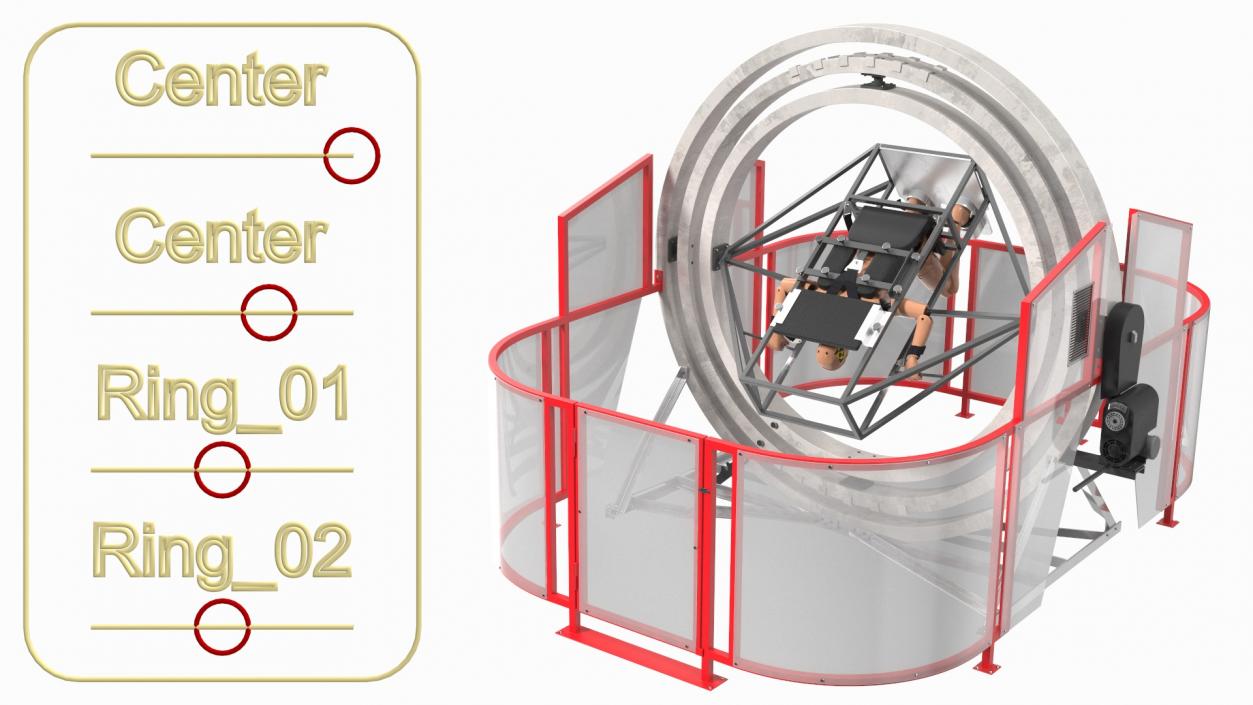 3D model Astronaut Training Simulator with Mannequin Rigged