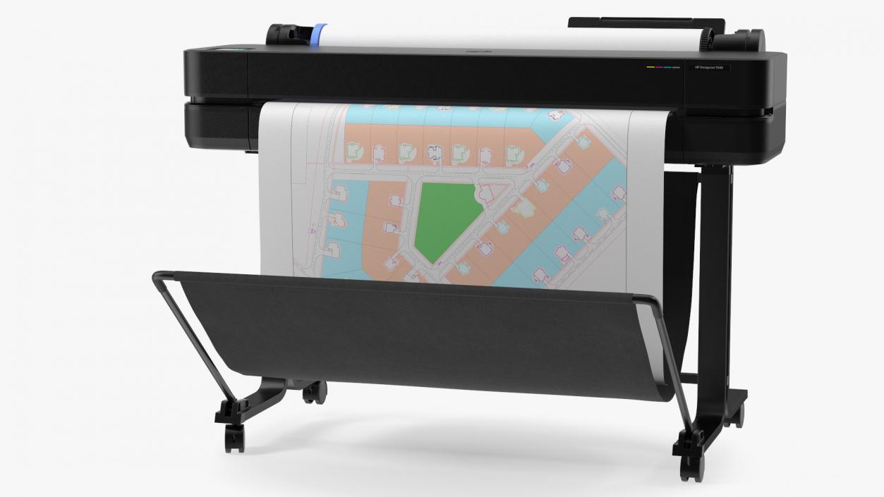 HP DesignJet T630 Tray Open 3D