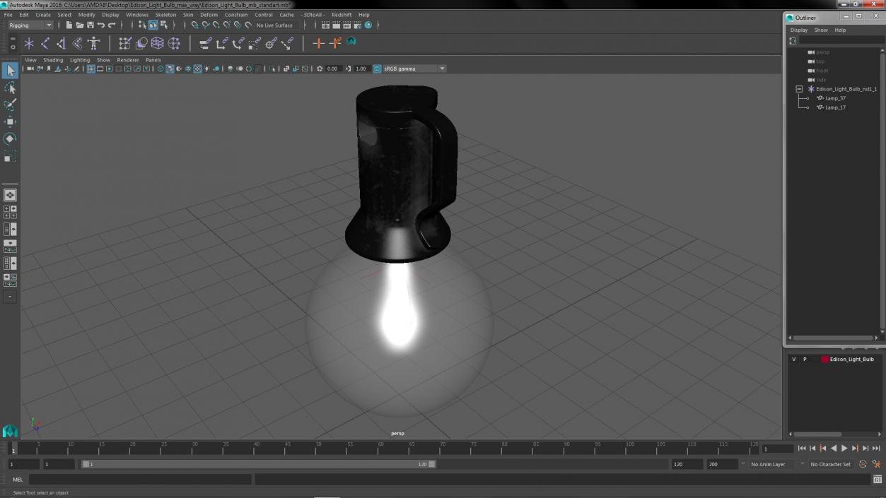 Edison Light Bulb 3D