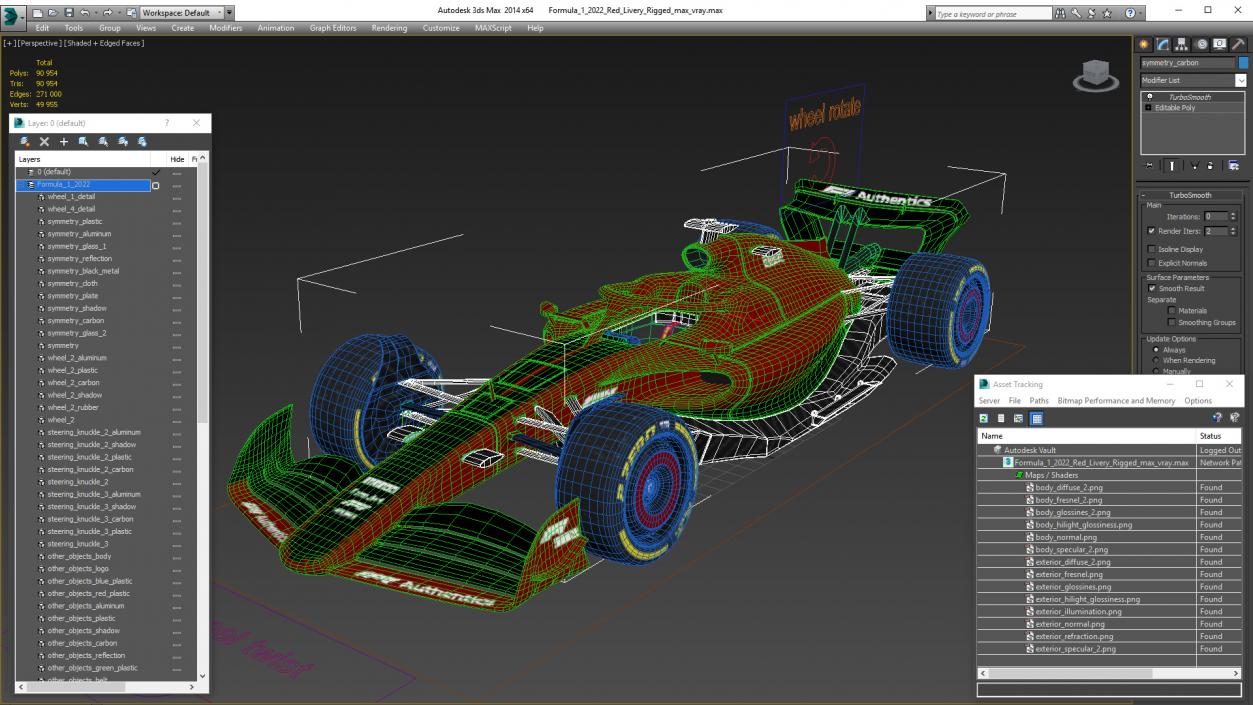 Formula 1 2022 Red Livery Rigged 3D