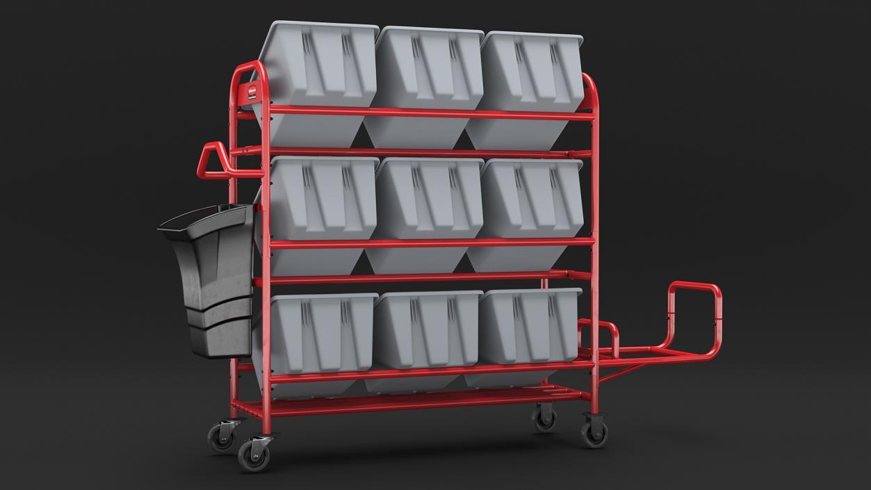 Tote Picking Cart Storage Bracket Rubbermaid 3D model