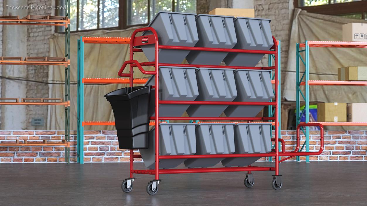 Tote Picking Cart Storage Bracket Rubbermaid 3D model