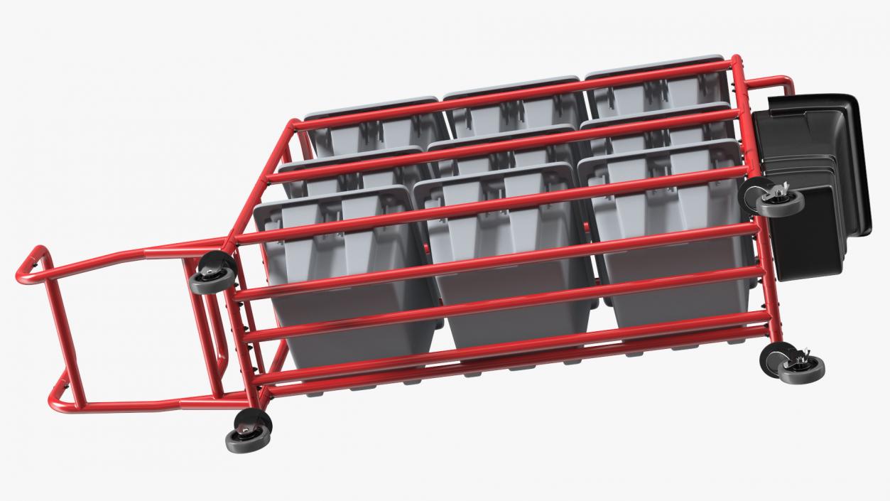 Tote Picking Cart Storage Bracket Rubbermaid 3D model