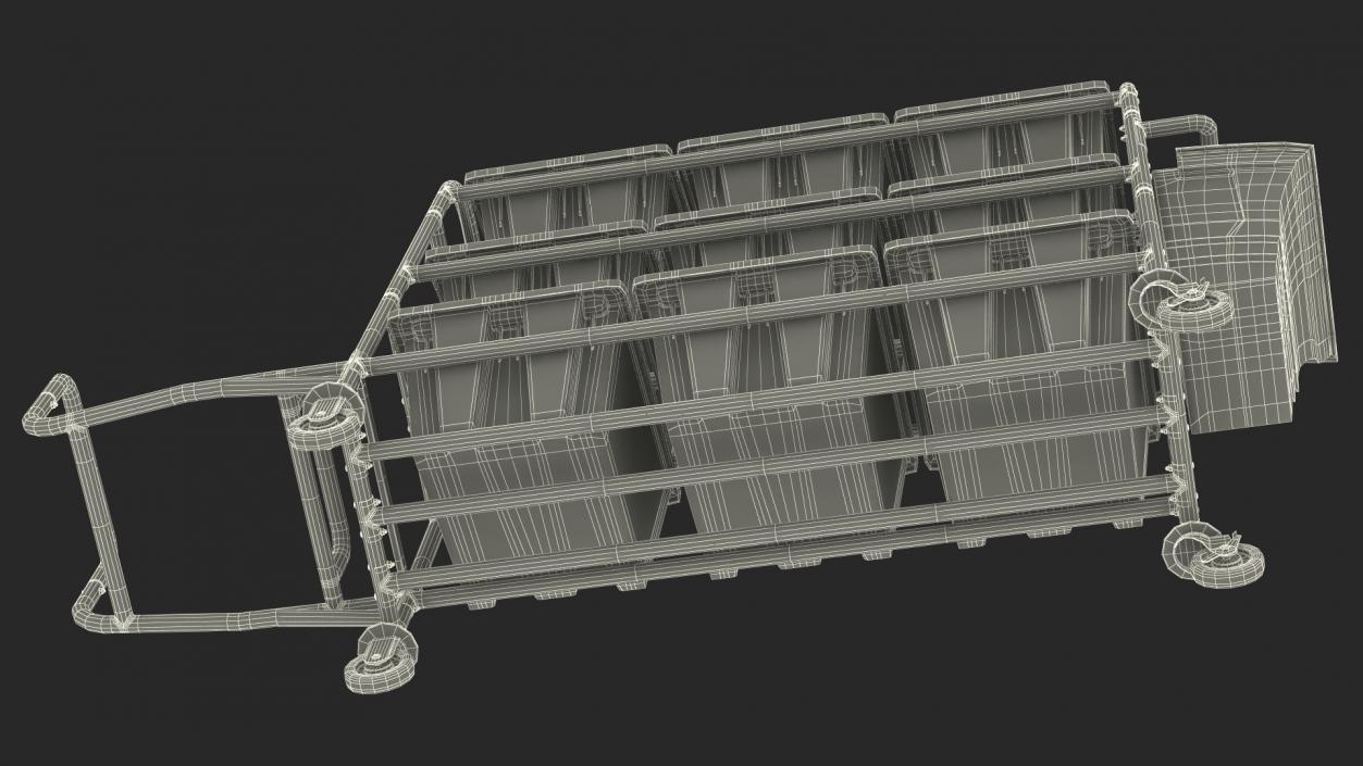 Tote Picking Cart Storage Bracket Rubbermaid 3D model