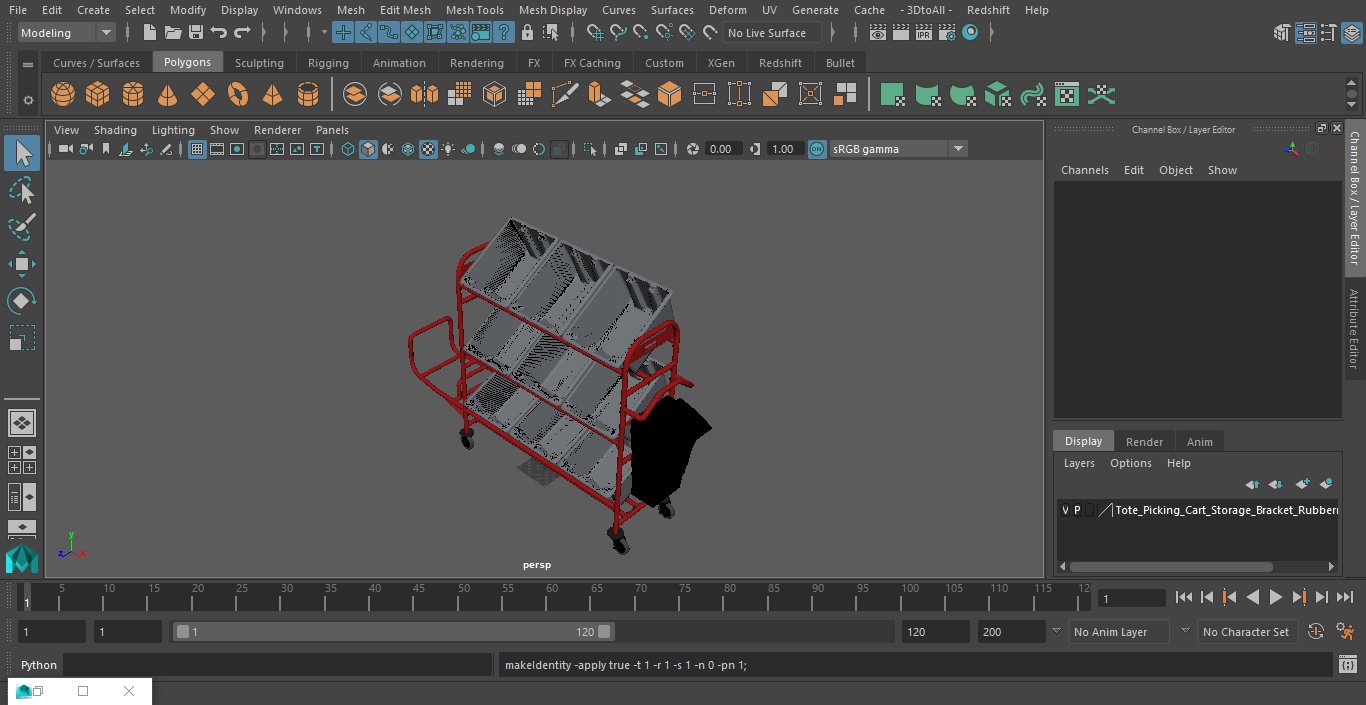 Tote Picking Cart Storage Bracket Rubbermaid 3D model