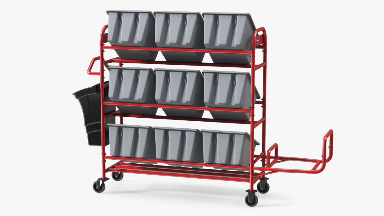 Tote Picking Cart Storage Bracket Rubbermaid 3D model