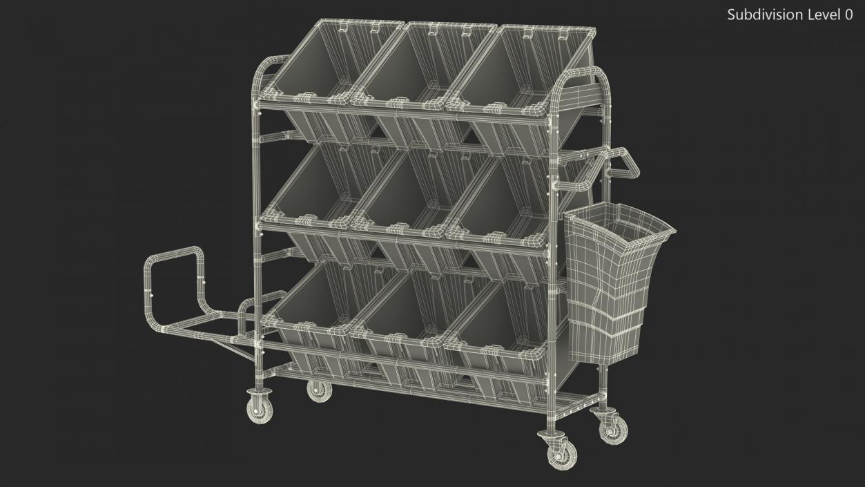 Tote Picking Cart Storage Bracket Rubbermaid 3D model