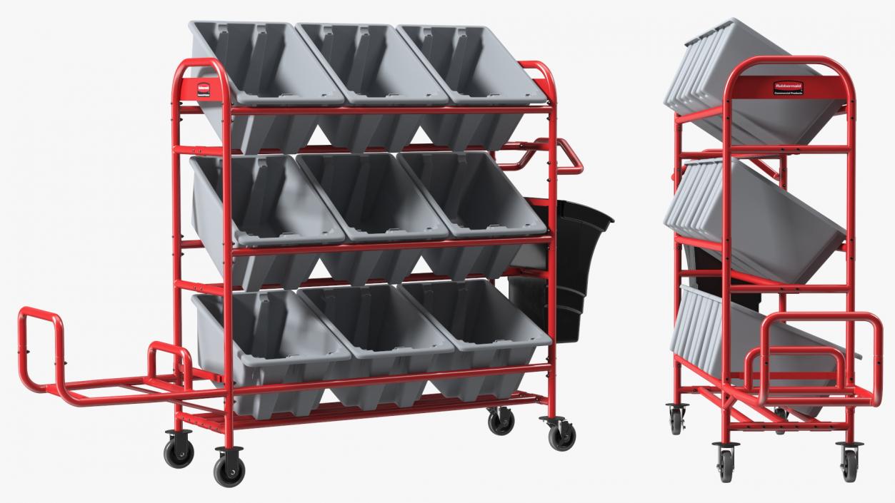 Tote Picking Cart Storage Bracket Rubbermaid 3D model