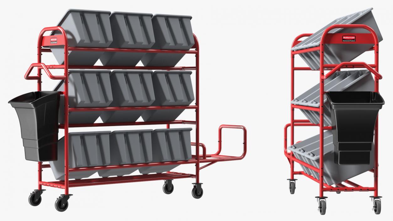 Tote Picking Cart Storage Bracket Rubbermaid 3D model