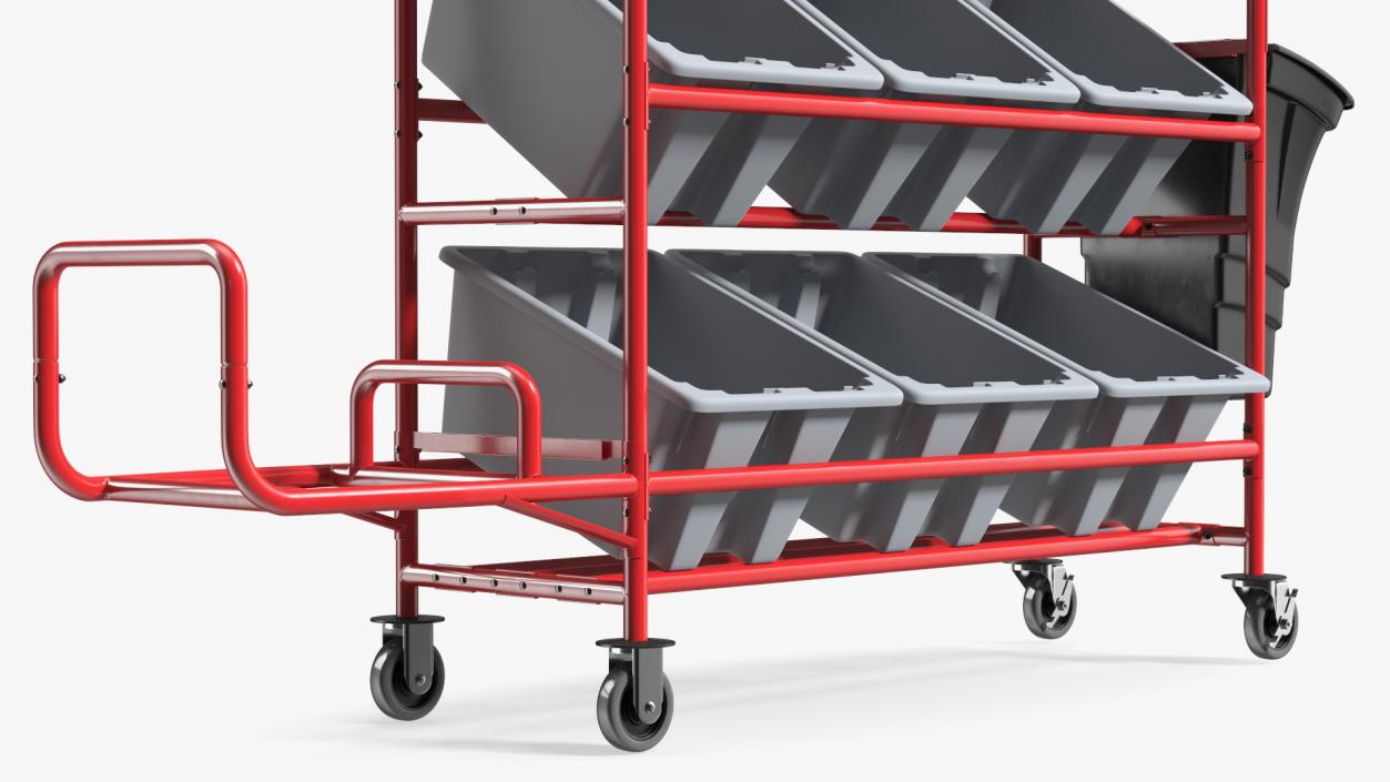 Tote Picking Cart Storage Bracket Rubbermaid 3D model