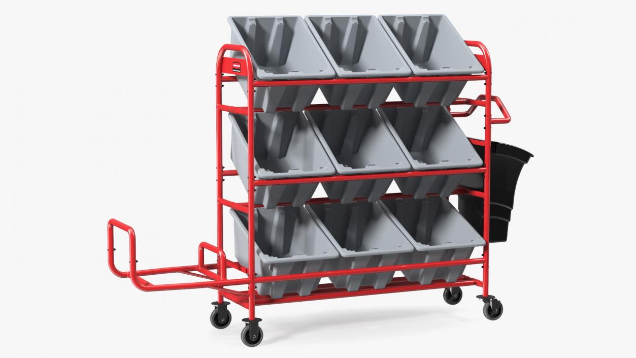 Tote Picking Cart Storage Bracket Rubbermaid 3D model