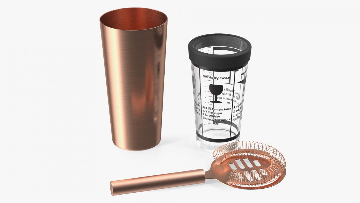 Hand Cocktail Shaker Copper 3D