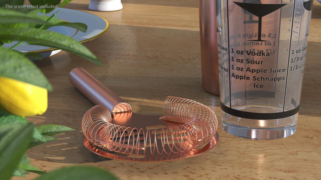 Hand Cocktail Shaker Copper 3D