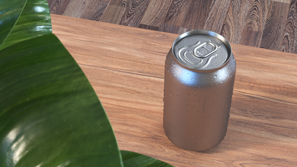 3D Soda Can with Droplets 330ml model