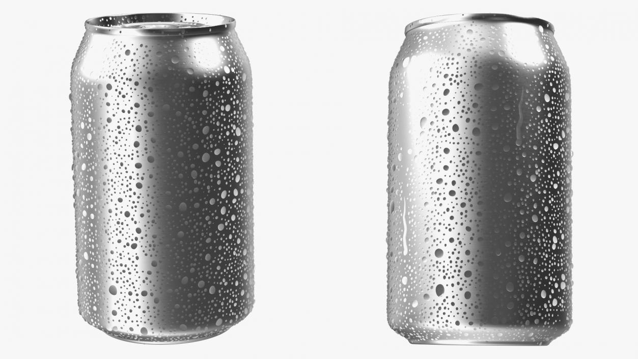 3D Soda Can with Droplets 330ml model