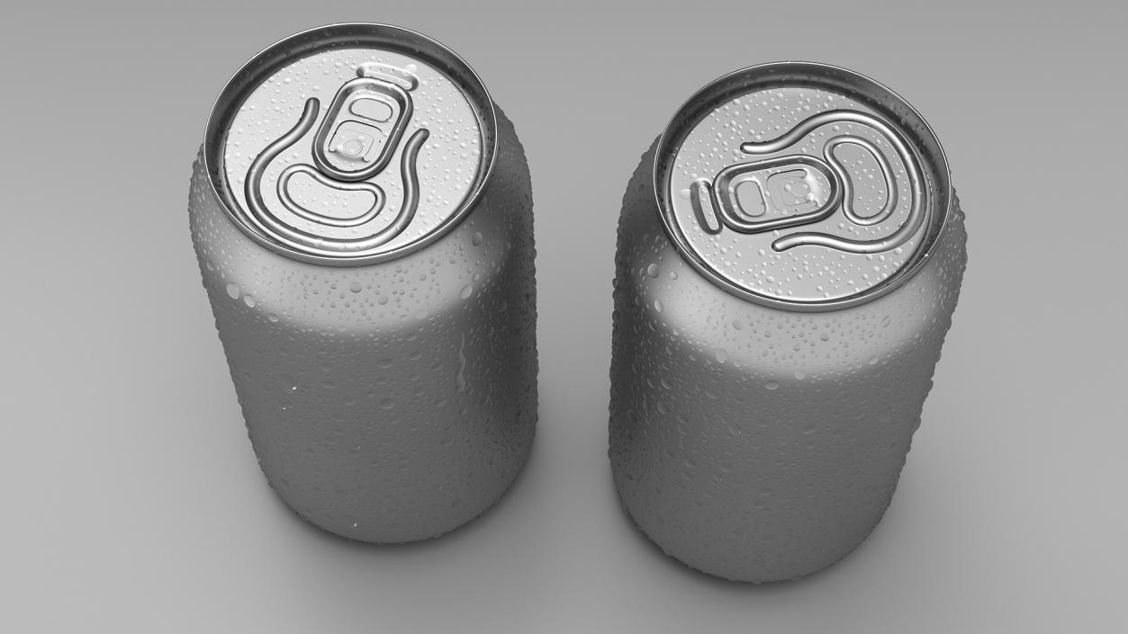 3D Soda Can with Droplets 330ml model