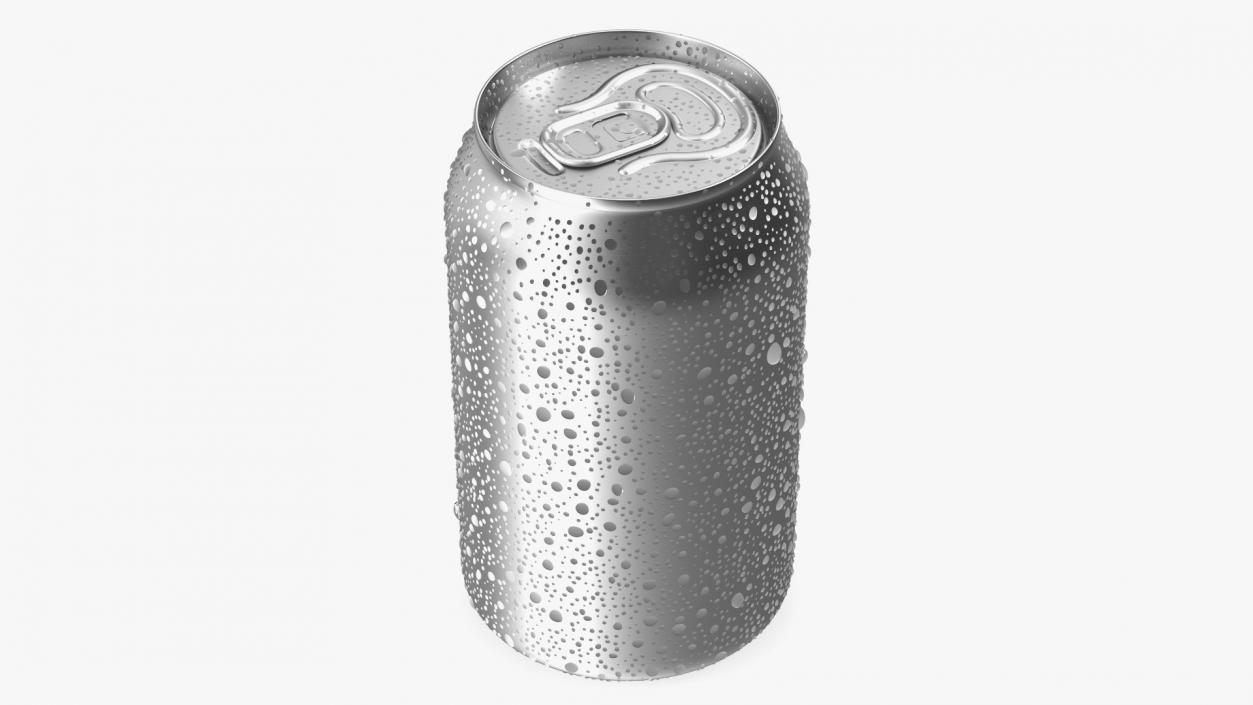 3D Soda Can with Droplets 330ml model