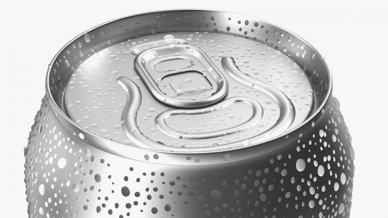 3D Soda Can with Droplets 330ml model