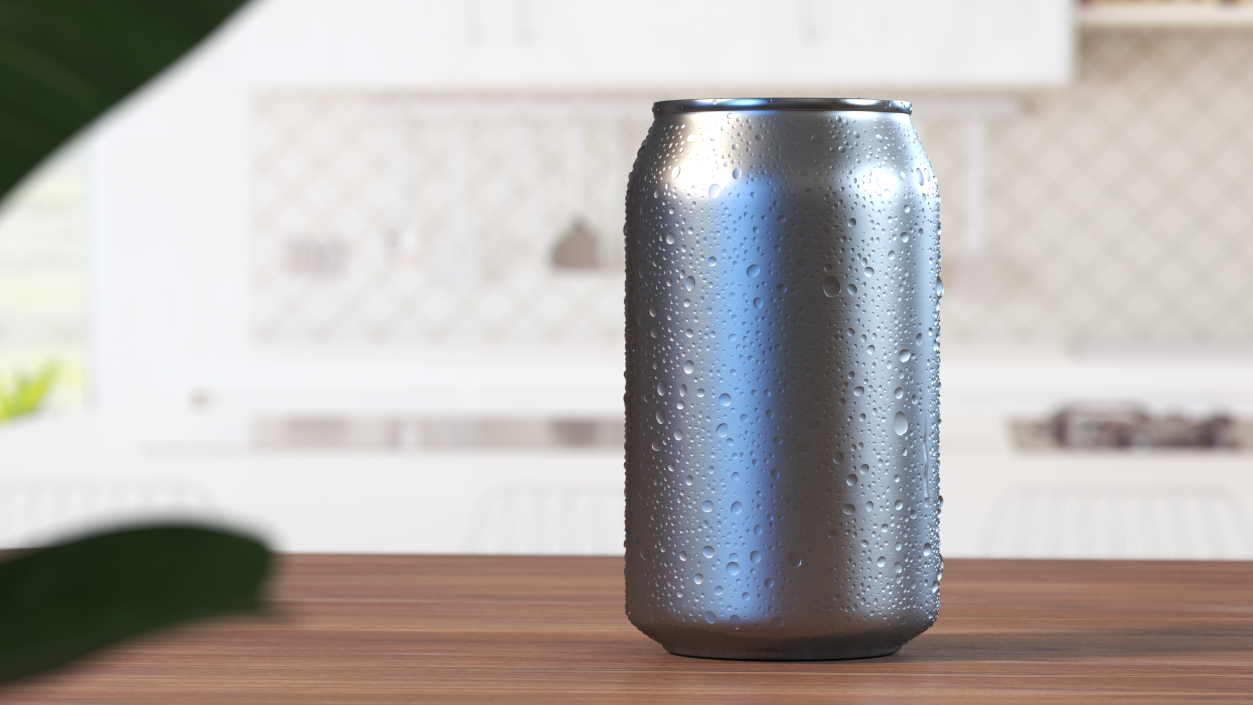 3D Soda Can with Droplets 330ml model