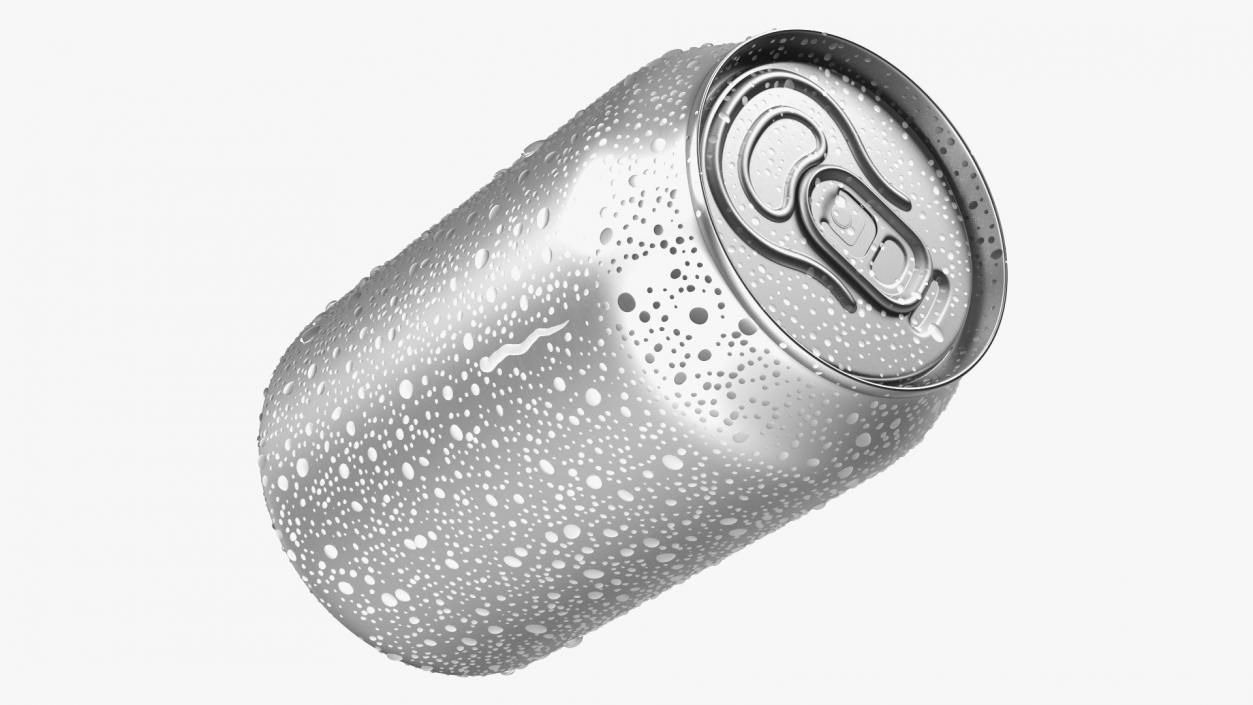 3D Soda Can with Droplets 330ml model