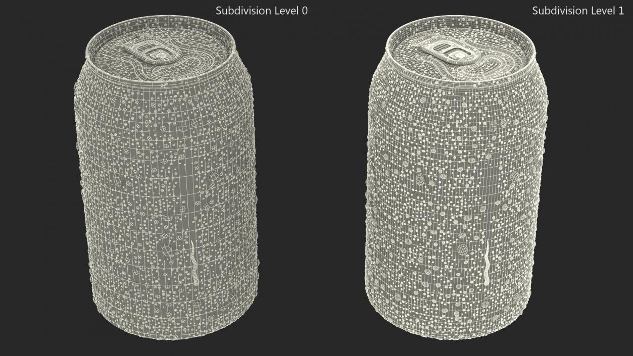 3D Soda Can with Droplets 330ml model