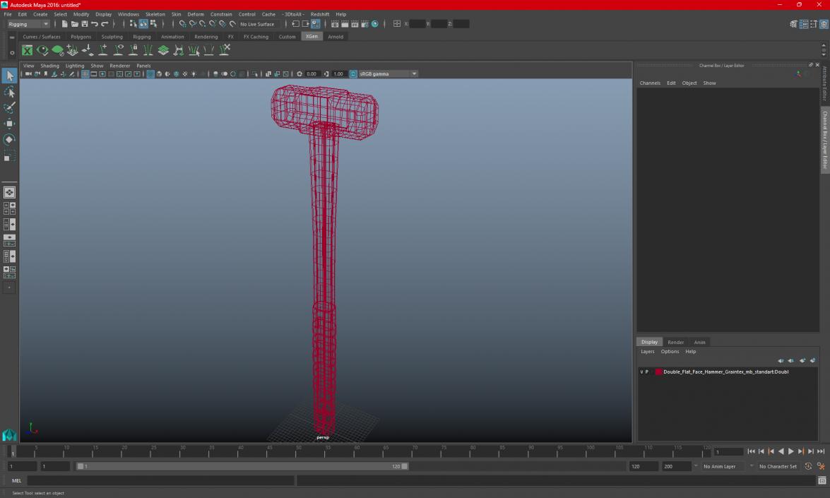 Double Flat Face Hammer Graintex 3D