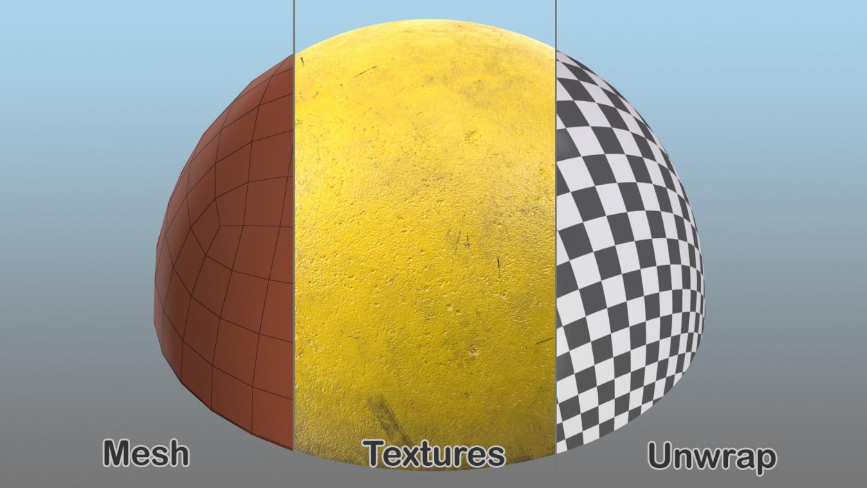 3D Car Blocker Yellow Concrete Hemisphere model