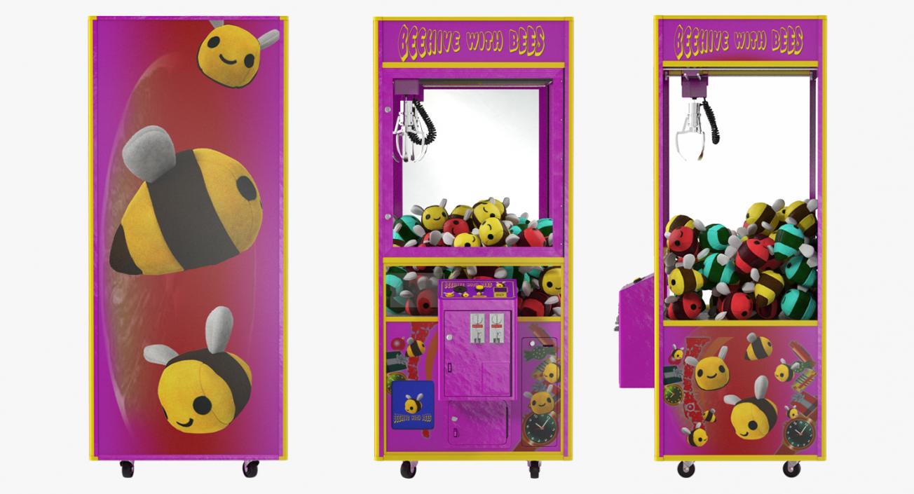 3D model Claw Vending Machine with Toys