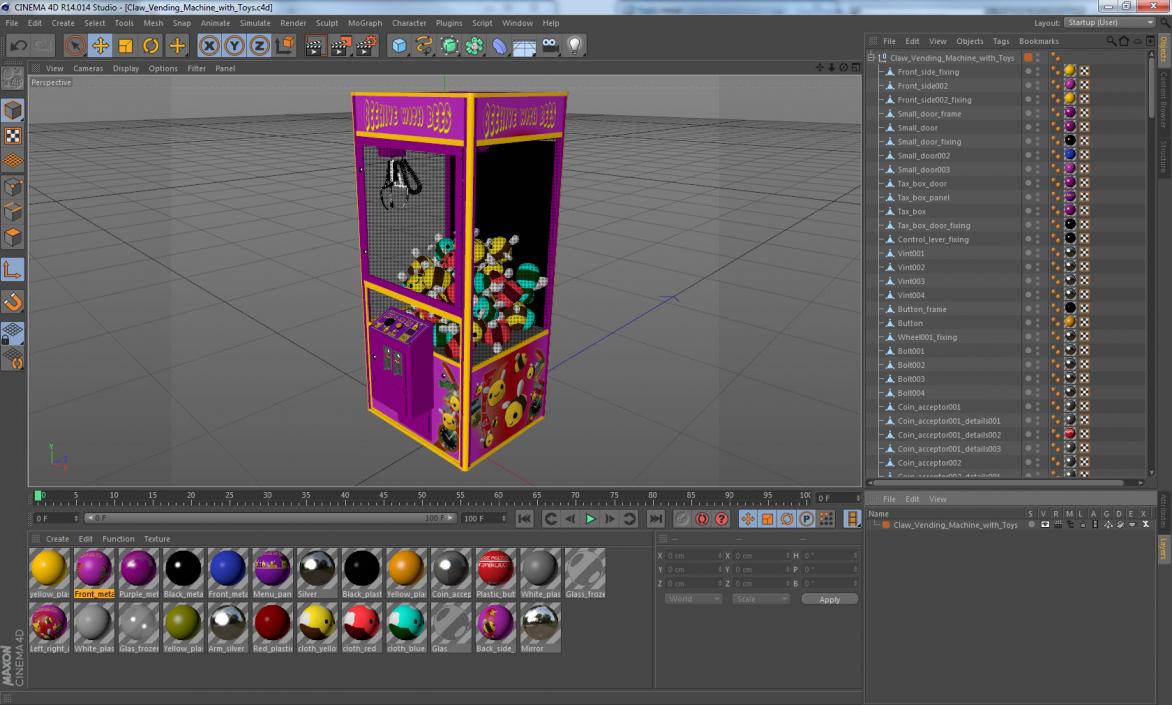 3D model Claw Vending Machine with Toys