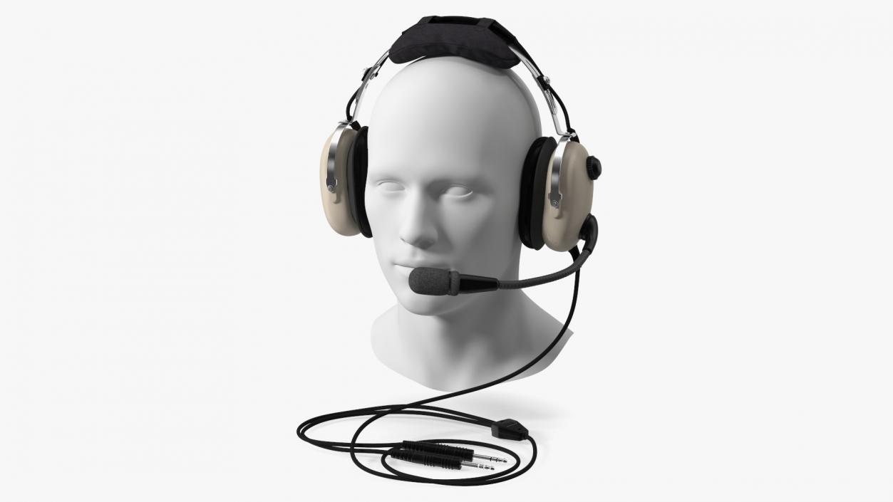 3D Pilot Headset with Mannequin Head model