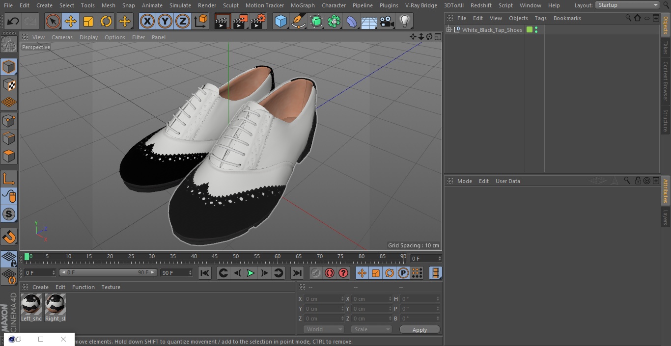 3D White Black Tap Shoes