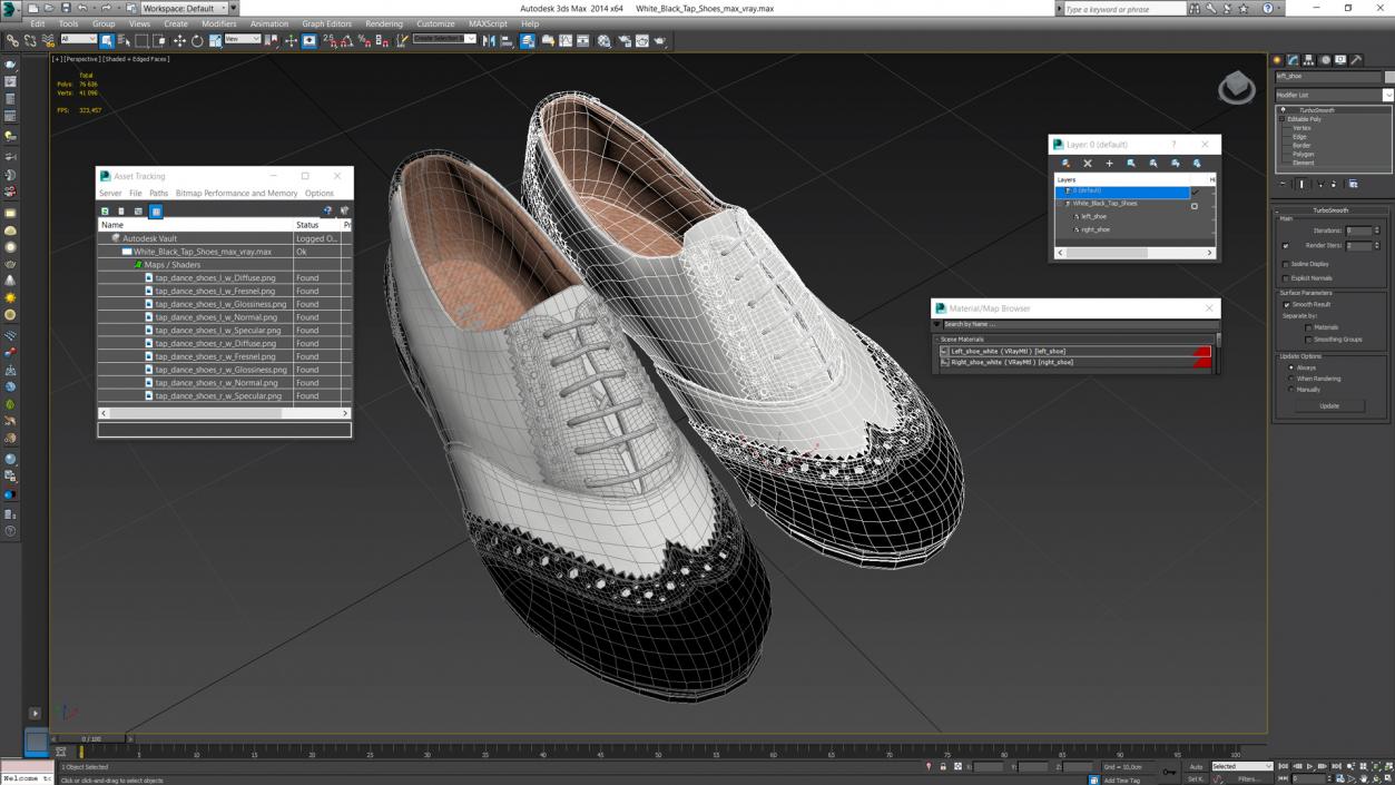 3D White Black Tap Shoes