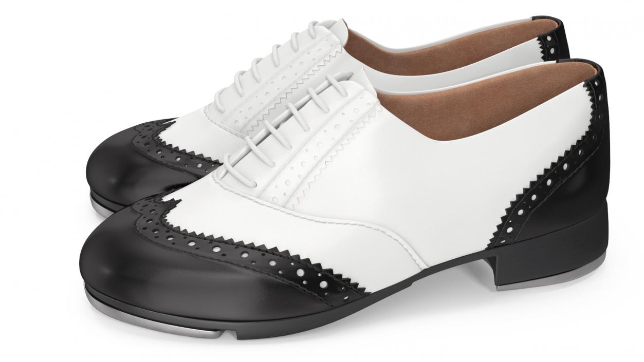 3D White Black Tap Shoes