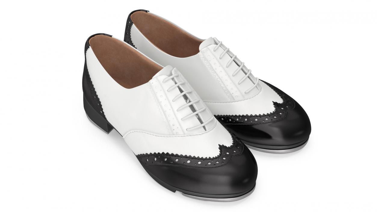 3D White Black Tap Shoes