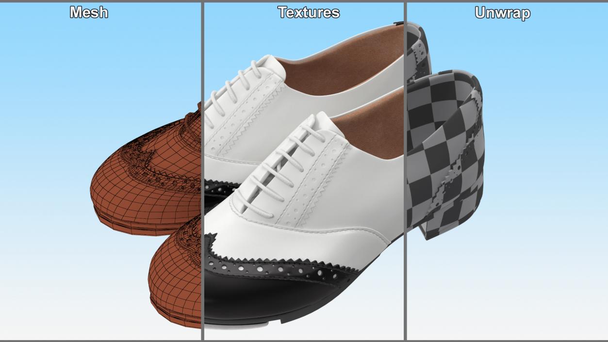 3D White Black Tap Shoes