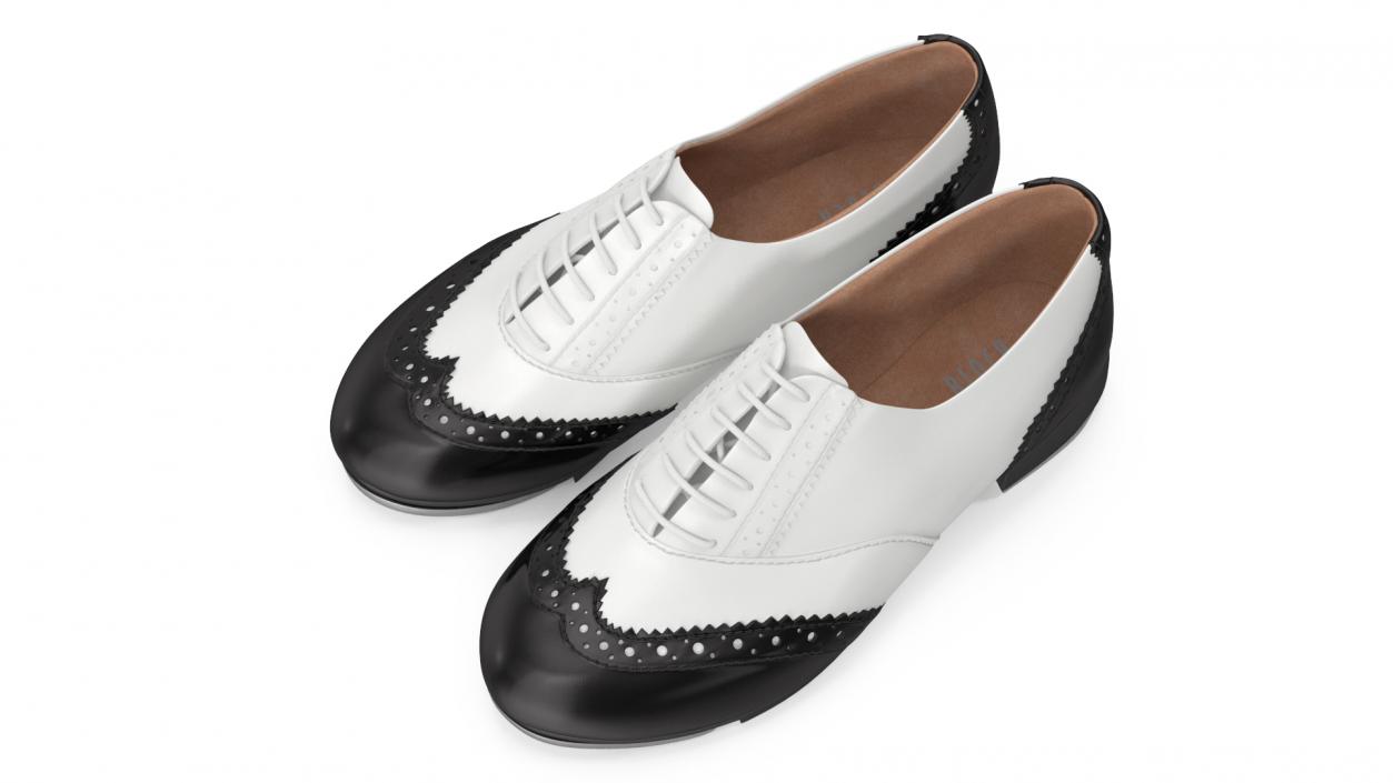 3D White Black Tap Shoes