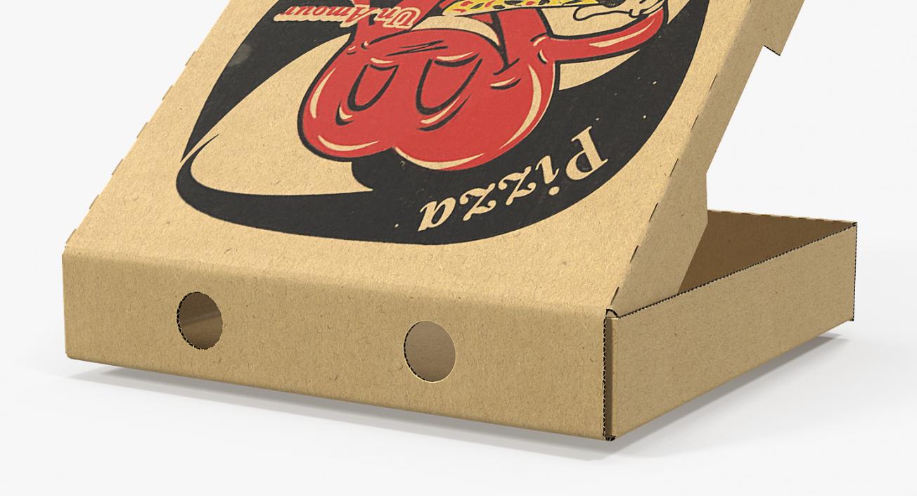 3D Medium Size Open Pizza Box