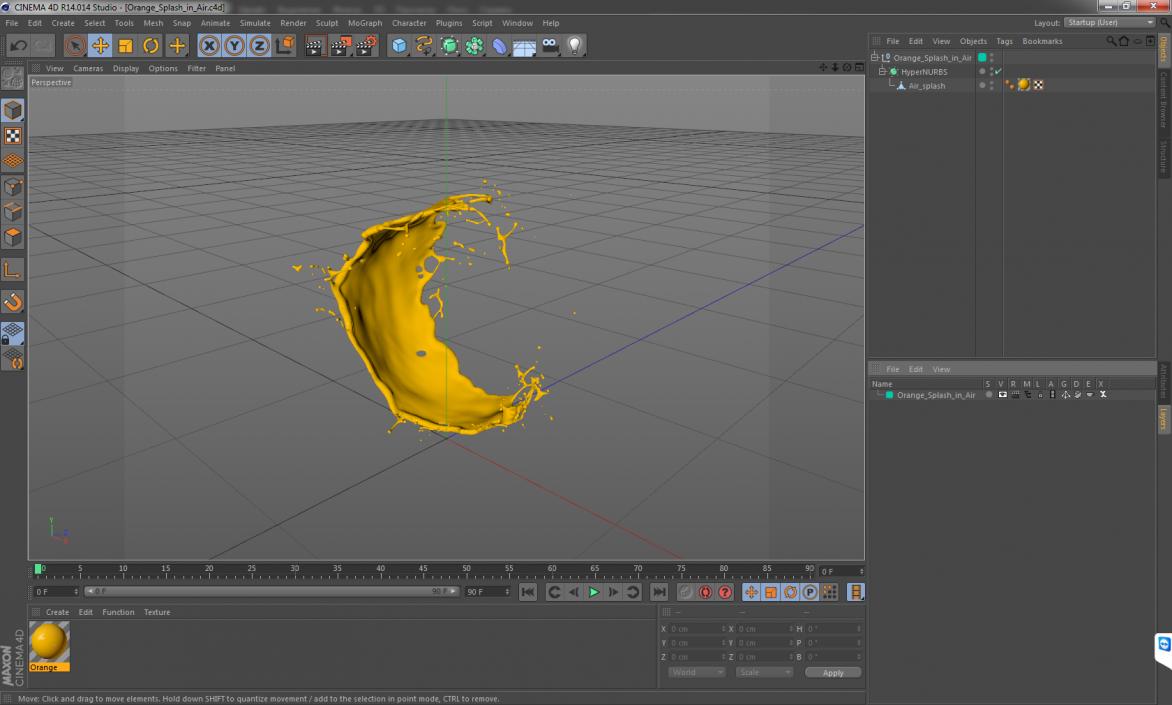 3D model Orange Splash in Air