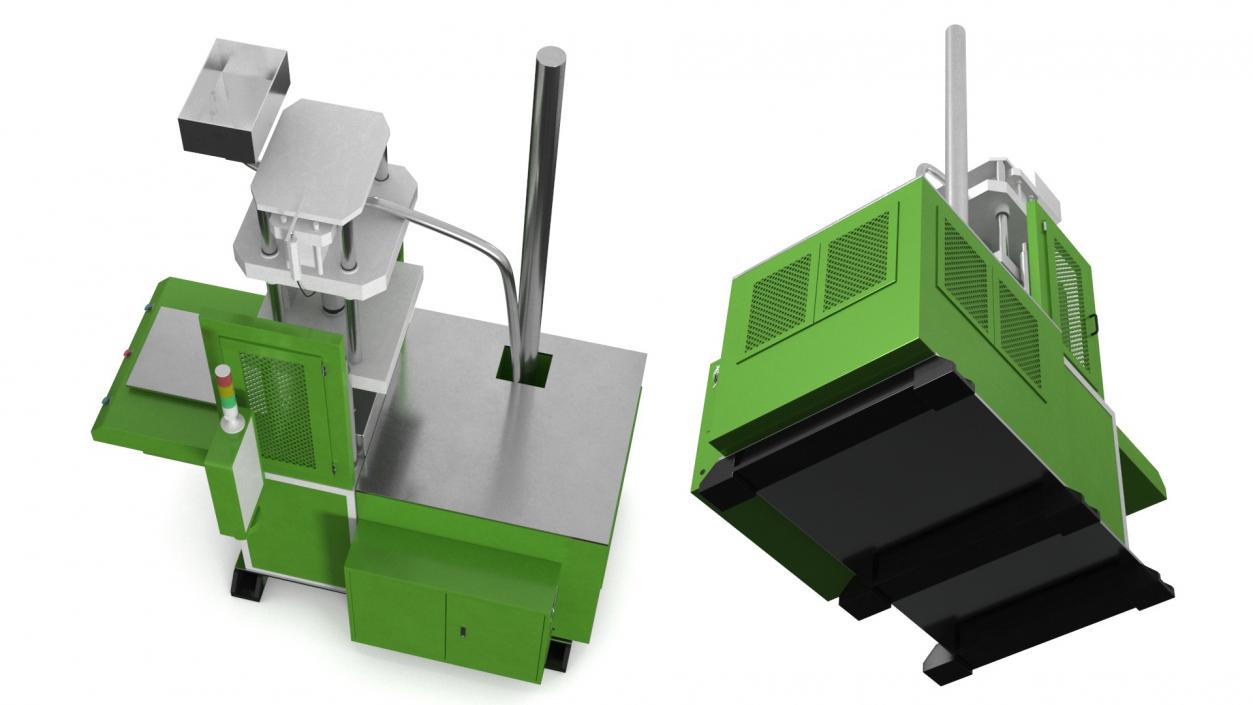 3D model Vertical Plastic Injection Molding Machine Green 2