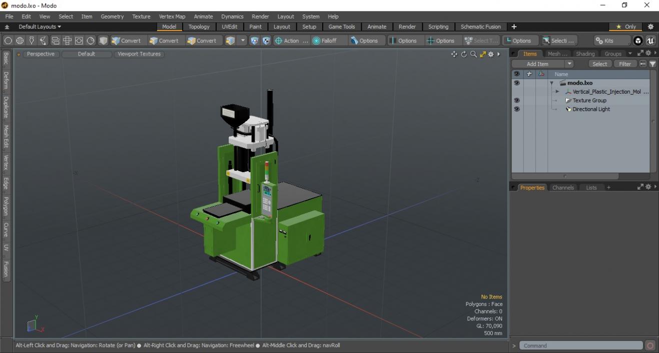 3D model Vertical Plastic Injection Molding Machine Green 2