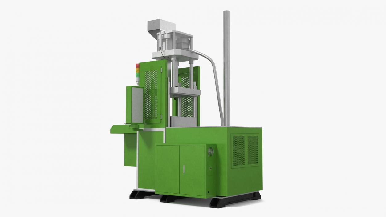 3D model Vertical Plastic Injection Molding Machine Green 2