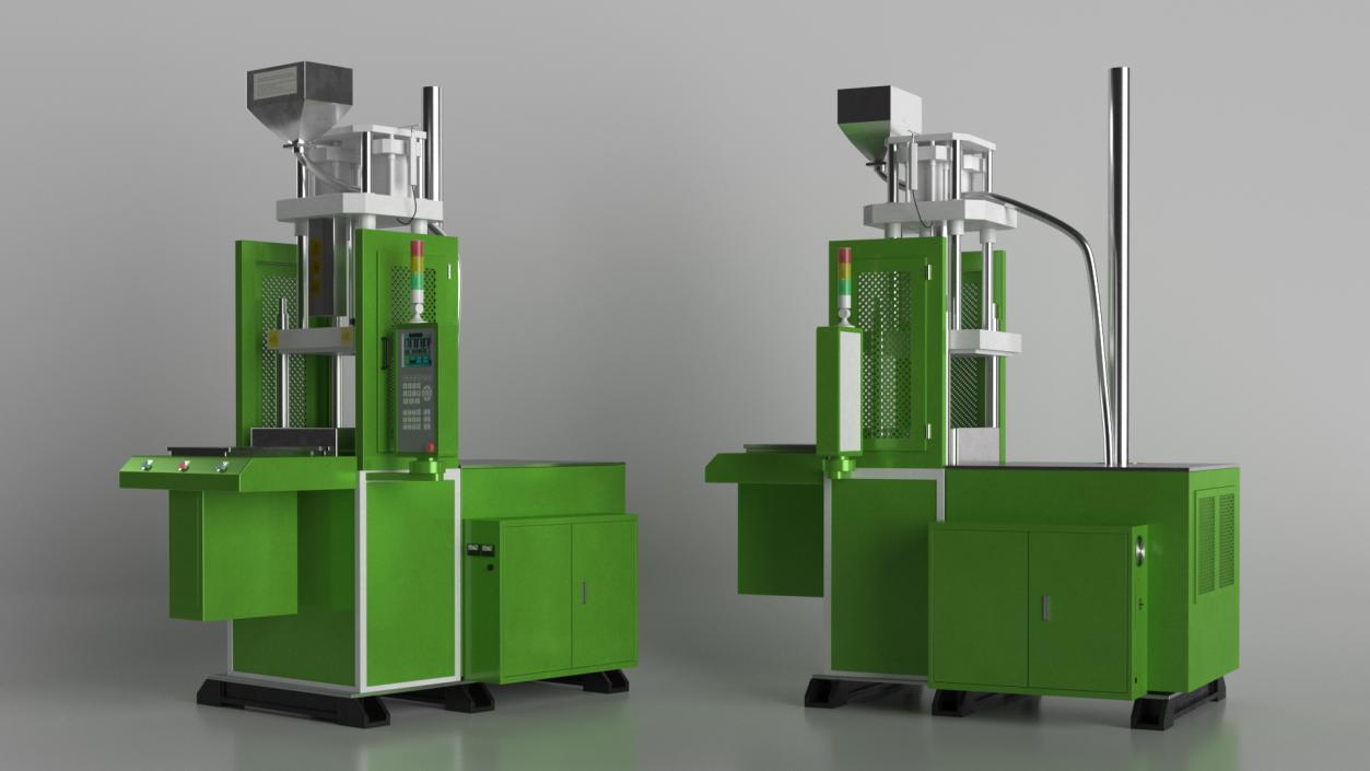 3D model Vertical Plastic Injection Molding Machine Green 2