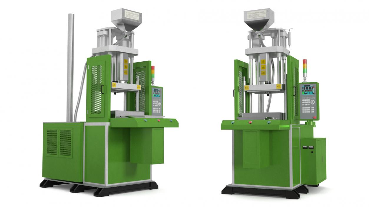 3D model Vertical Plastic Injection Molding Machine Green 2