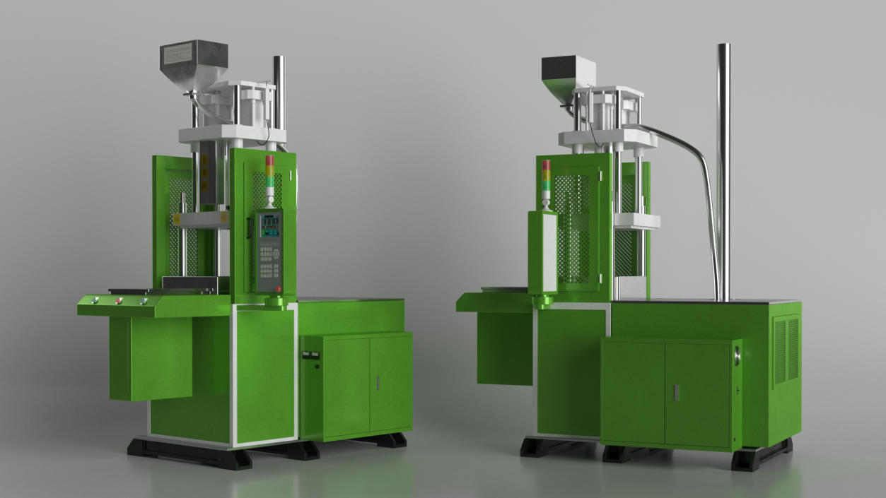 3D model Vertical Plastic Injection Molding Machine Green 2